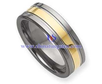 钨合金镀金戒指图片