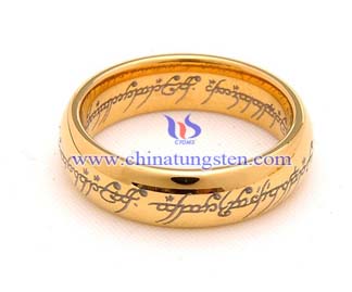 钨合金镀金戒指图片