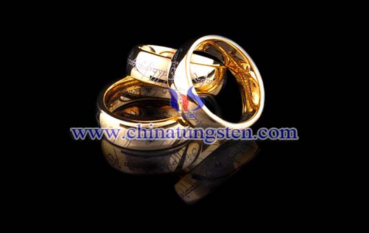 钨合金镀金戒指图片 钨合金镀金戒指图片