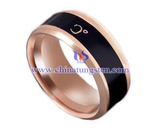 钨合金镀金戒指图片