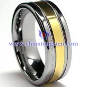 钨合金镀金戒指图片