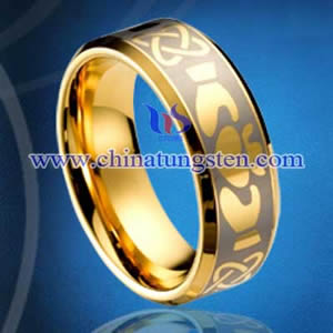 banhado a ouro anel de tungstênio