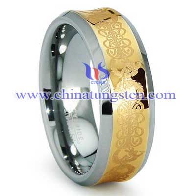 钨合金镀金戒指图片
