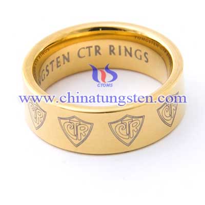 钨合金镀金戒指图片