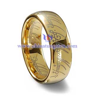 钨合金镀金戒指图片