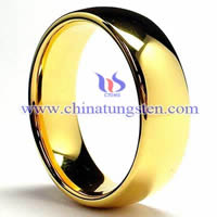 Banhado a ouro Anel de tungstênio