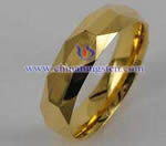 钨合金镀金戒指图片