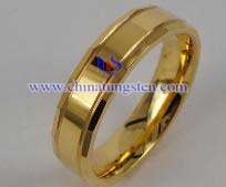 钨合金镀金戒指图片